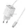 USAMS JC Series CC264 30 W-os GaN mini gyorstöltő, 2xUSB-C csatlakozóval, fehér fali töltő