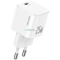   Fali töltő USAMS JC Series CC289 25 W GaN mini gyorstöltő USB-C, fehér