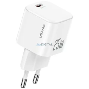 Fali töltő USAMS JC Series CC289 25 W GaN mini gyorstöltő USB-C, fehér