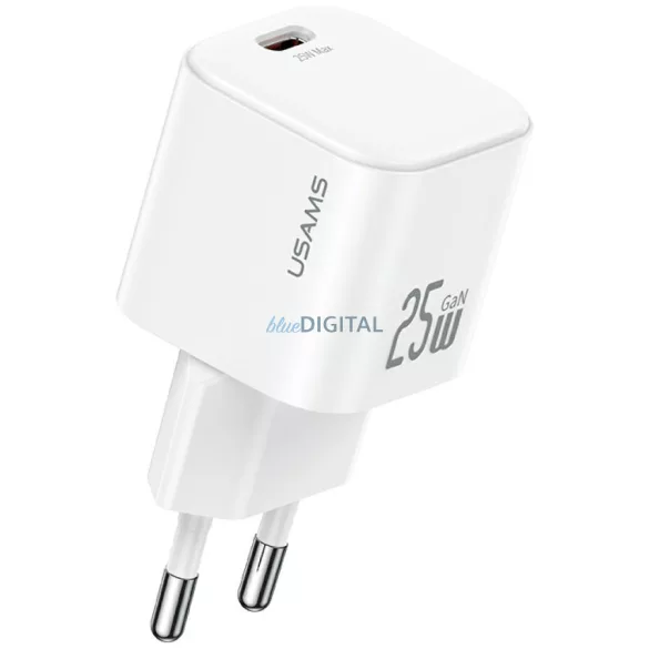 Fali töltő USAMS JC Series CC289 25 W GaN mini gyorstöltő USB-C, fehér
