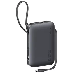   USAMS CD228 XR Series powerbank beépített Type-C és Lightning kábellel 10000mAh 20W - fekete