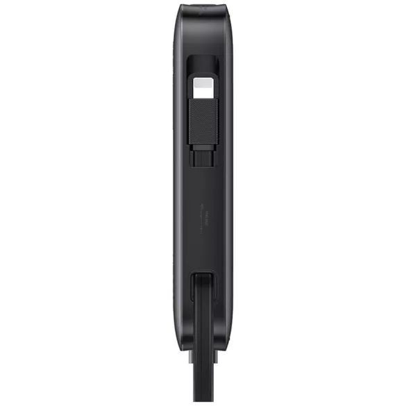 USAMS CD228 XR Series powerbank beépített Type-C és Lightning kábellel 10000mAh 20W - fekete