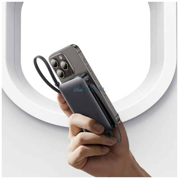 USAMS CD228 XR Series powerbank beépített Type-C és Lightning kábellel 10000mAh 20W - fehér