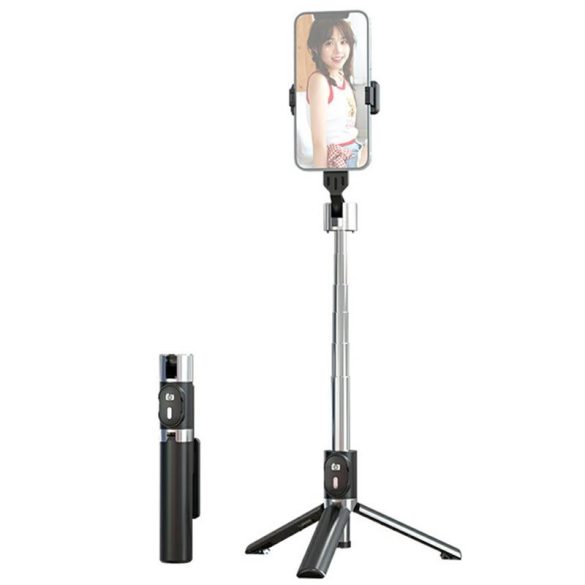 USAMS ZB324 mini vezeték nélküli szelfi tripod - fekete