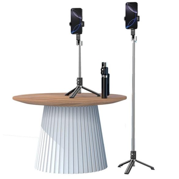 USAMS ZB324 mini vezeték nélküli szelfi tripod - fekete