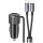 USAMS CC287 YT Series autós töltő 1xUSB-A és 1xUSB-C csatlakozással + rögzített Type-C és Lightning kábellel 66W - fekete USAMS CC287 YT Series autós töltő 1xUSB-A és 1xUSB-C csatlakozással + rögzített Type-C és Lightning kábellel 66W - fekete