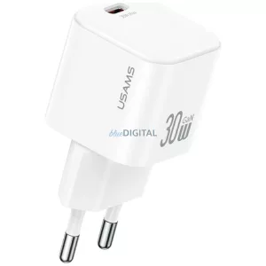 USAMS JO Series CC262 30W hálózati töltő USB-C + 1m USB-C/USB-C - fehér