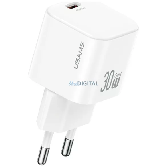 USAMS JO Series CC262 30W hálózati töltő USB-C + 1m USB-C/USB-C - fehér