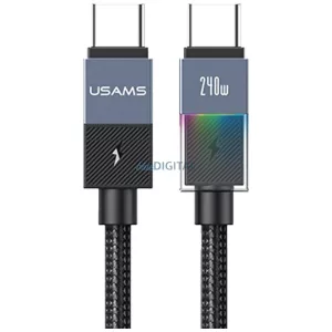 USAMS SJ777 kábel PD 240W USB-C/USB-C 1.2m - acélszürke