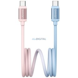   Kábel USAMS Bicolor Series SJ756 PD 60W USB-C/USB-C 1.2m kék és rózsaszín kábel USAMS Bicolor Series SJ756 PD 60W USB-C/USB-C 1.2m kék és rózsaszín