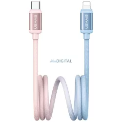   Kábel USAMS Bicolor Series SJ757 PD 30W USB-C/Lightning 1.2m kék és rózsaszín kábel USAMS Bicolor Series SJ757 PD 30W USB-C/Lightning 1.2m kék és rózsaszín