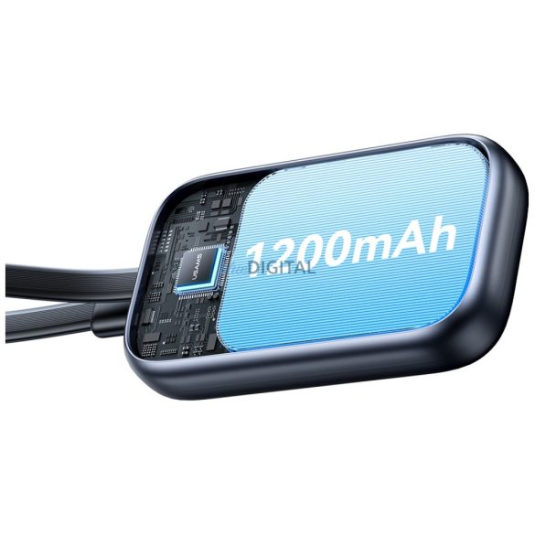 induktív töltő Apple Watch Usams CD245 2 1-ben 1200mAh powerbankkal + USB-C kábel titánium