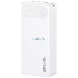 USAMS PB80 powerbank PD 20W 20000mAh - fehér