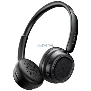 USAMS SR01 Bluetooth 5.3 aktív zajszűrésű, fülre helyezhető fejhallgató, fekete