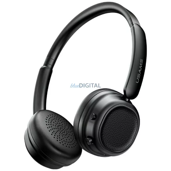 USAMS SR01 Bluetooth 5.3 aktív zajszűrésű, fülre helyezhető fejhallgató, fekete