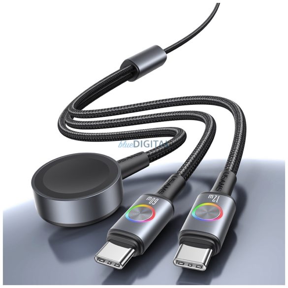 Kábel USAMS Huan sorozat SJ754 72W USB-C USB-C + USB-C + USB-C + vezeték nélküli óra töltő