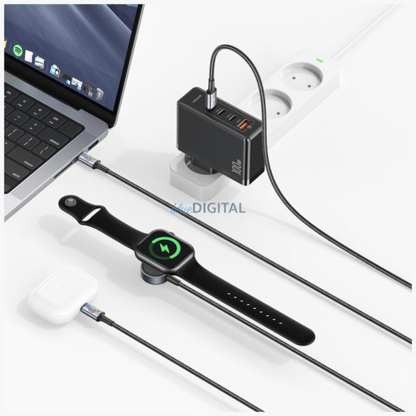 Kábel USAMS Huan sorozat SJ754 72W USB-C USB-C + USB-C + USB-C + vezeték nélküli óra töltő