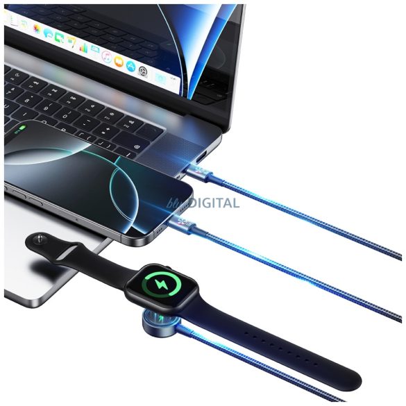 Kábel USAMS Huan sorozat SJ754 72W USB-C USB-C + USB-C + USB-C + vezeték nélküli óra töltő