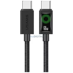 USAMS U92 kábel 60W USB-C - USB-C 1.2m - fekete
