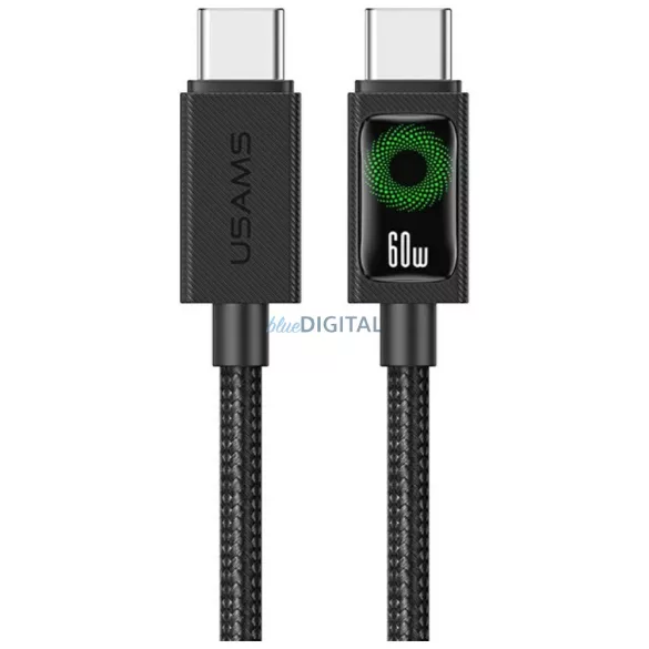 USAMS U92 kábel 60W USB-C - USB-C 1.2m - fekete
