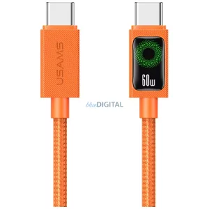 USAMS SJ773 kábel PD 60W USB-C/USB-C 1.2m - narancssárga