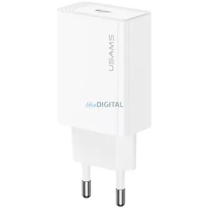 USAMS T69 30 W-os USB-C fali töltő, fehér