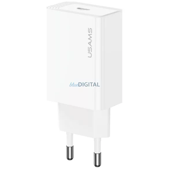 USAMS T69 30 W-os USB-C fali töltő, fehér
