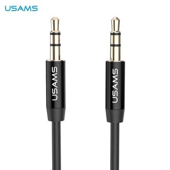 USAMS Adapter audio jack 3,5m - 3,5m 1m fekete