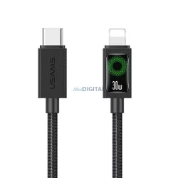 USAMS U92 kábel 30W USB-C - Lightning 1.2m - fekete