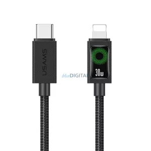 USAMS U92 kábel 30W USB-C - Lightning 1.2m - fekete
