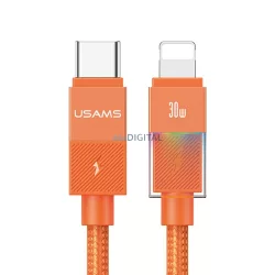 USAMS U93 kábel 30W USB-C - Lightning 1.2m - narancssárga