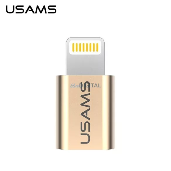 USAMS Adapter microUSB-Lightningzłoty/gold IPTMIC01 (US-SJ014)