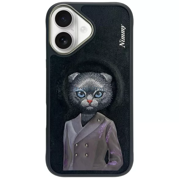Nimmy mágneses, divatos, aranyos kisállat-tok     MagSafe az iPhone 16, fekete