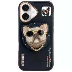   Nimmy Glasses Cool Dog MagSafe-kompatibilis tok iPhone 16 - fekete