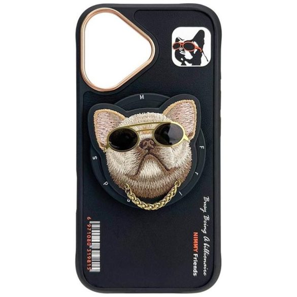 Nimmy Glasses Cool Dog MagSafe-kompatibilis tok iPhone 16 - fekete