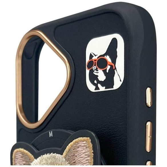 Nimmy Glasses Cool Dog MagSafe-kompatibilis tok iPhone 16 - fekete