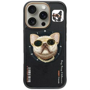 Nimmy Glasses Cool Dog MagSafe-kompatibilis tok iPhone 16 Pro - fekete