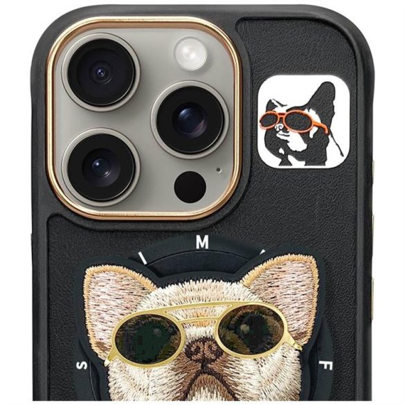 Nimmy Glasses Cool Dog MagSafe-kompatibilis tok iPhone 16 Pro Max - fekete