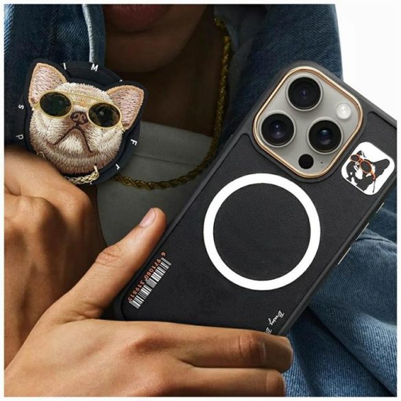 Nimmy Glasses Cool Dog MagSafe-kompatibilis tok iPhone 16 Pro Max - fekete