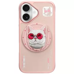   Nimmy Glasses Cool Cat MagSafe-kompatibilis tok iPhone 16 - rózsaszín