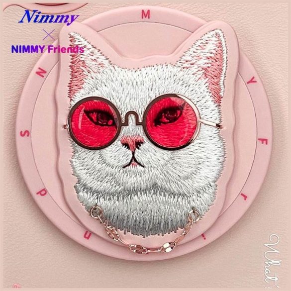 Nimmy Glasses Cool Cat MagSafe-kompatibilis tok iPhone 16 - rózsaszín