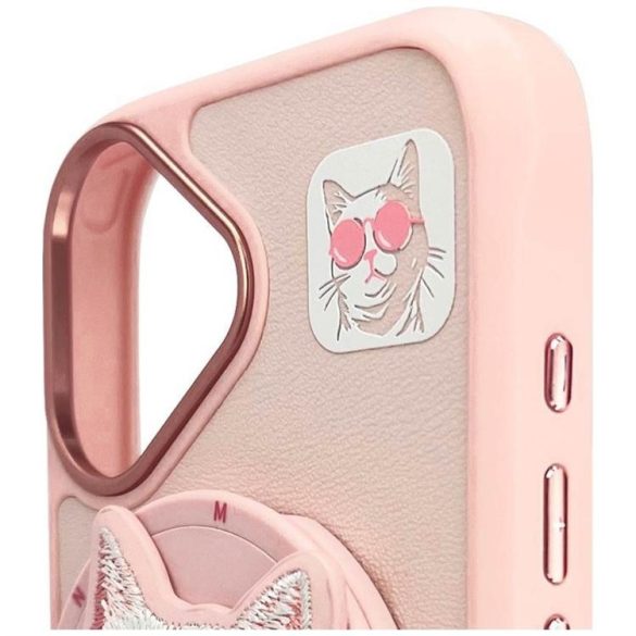 Nimmy Glasses Cool Cat MagSafe-kompatibilis tok iPhone 16 - rózsaszín