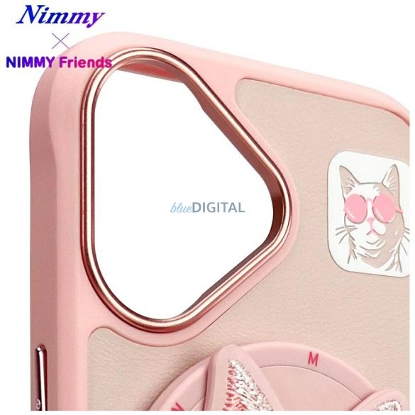 Nimmy Glasses Cool Cat MagSafe-kompatibilis tok iPhone 16 - rózsaszín