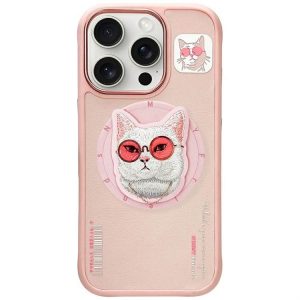 Nimmy Glasses Cool Cat MagSafe-kompatibilis tok iPhone 16 Pro Max - rózsaszín