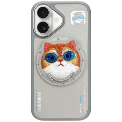   Nimmy Glasses Cool Cat MagSafe-kompatibilis tok iPhone 16 - szürke