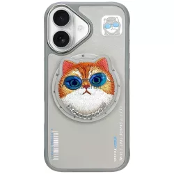   Nimmy Glasses Cool Cat MagSafe-kompatibilis tok iPhone 16 - szürke