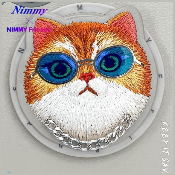 Nimmy Glasses Cool Cat MagSafe-kompatibilis tok iPhone 16 - szürke