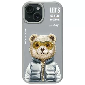 Nimmy Cool&Cute 2.0 Bear tok iPhone 15 - szürke