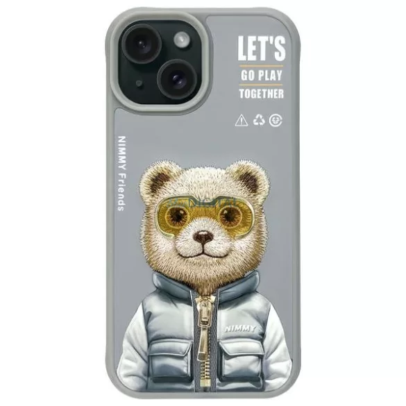 Nimmy Cool&Cute 2.0 Bear tok iPhone 15 - szürke