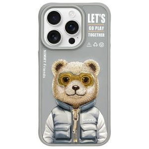 Nimmy Cool&Cute 2.0 Bear tok iPhone 15 Pro - szürke